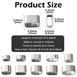 40Pcs 10 Styles 201/304 Stainless Steel Slide Charm&nbsp;STAS-CJ0003-16