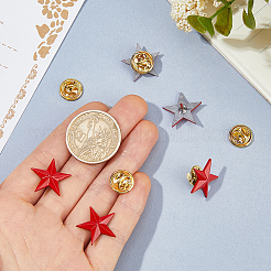 12Pcs Star Alloy Lapel Pin Backs for Backpack Clothes&nbsp;JEWB-FH0003-07B