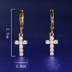 Fashionable Cross Brass Hoop Earrings&nbsp;WA8660