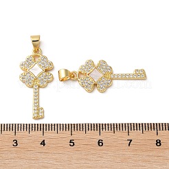 Brass Micro Pave Cubic Zirconia Pendants&nbsp;KK-D057-15G