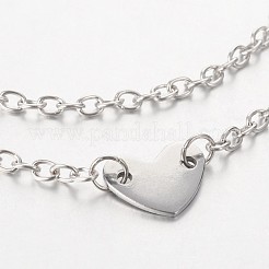Heart Stainless Steel Multi-strand Anklets&nbsp;AJEW-AN00088