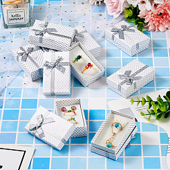 Polka Dot Print Cardboard Jewelry Gift Boxes with Bowknot&nbsp;X1-CON-TAC0001-10C