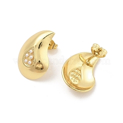 Teardrop PVD Vacuum Plating 304 Stainless Steel Stud Earrings for Women&nbsp;EJEW-C120-10G