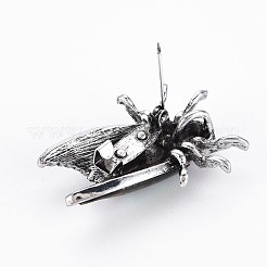 Cicada Shape Natural Abalone Shell/Paua Shell Brooch Pin&nbsp;G-N333-007B-RS