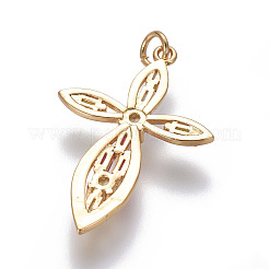 Brass Cubic Zirconia Pendants&nbsp;LS-ZIRC-O030-01G