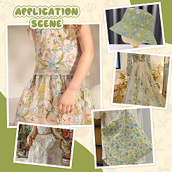 Flower Pattern Polyester Lace Fabic&nbsp;DIY-WH0061-019A
