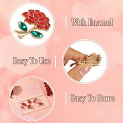 5Pcs 5 Styles Flower Enamel Pins&nbsp;JEWB-TA0001-35