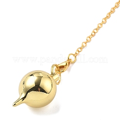 Brass Dowsing Pendulum Big Pointed Round Pendants&nbsp;KK-H491-03G