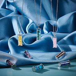 8Pcs 8 Style Alloy & Glass Wish Bottle Pendants&nbsp;G-PH0001-45