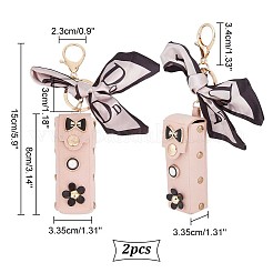 PU Leather Lipstick Storage Bag Pendant Keychain&nbsp;KEYC-WH0036-23A