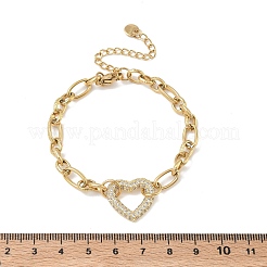 304 Stainless Steel Rhinestone Link Bracelets&nbsp;BJEW-P396-01D-G