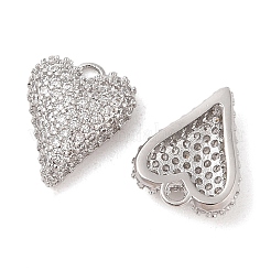 Brass Micro Pave Clear Cubic Zirconia Pendants&nbsp;KK-S388-01P-01