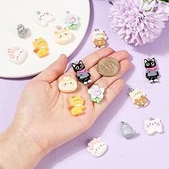 16Pcs 8 Styles Opaque Resin Pendants&nbsp;RESI-YW0003-17