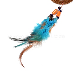 Indian Style ABS Woven Web/Net with Feather Pendant Decorations&nbsp;AJEW-B016-06