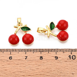 Brass Enamel Pendants&nbsp;KK-N257-52G