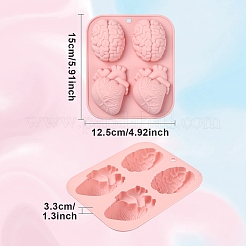 1Pc Realistic Heart & Brain Fondant Molds&nbsp;DIY-YW0012-16