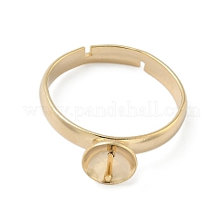 Adjustable Brass Cup Peg Ring Settings For Half-drilled Beads&nbsp;KK-K414-02A-G