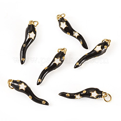 6Pcs Brass Enamel Pendants&nbsp;KK-SW0001-08E