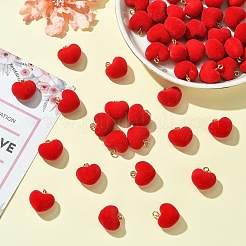 50Pcs Flocky Acrylic Pendants&nbsp;FIND-YW0007-11