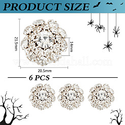 6Pcs Alloy Rhinestone Cufflinks&nbsp;BUTT-MA0001-11