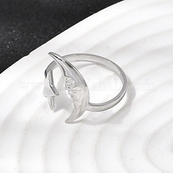 304 Stainless Steel Cuff Open Rings&nbsp;RJEW-H265-03P