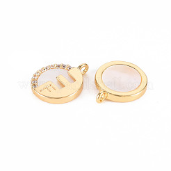 Brass Micro Pave Clear Cubic Zirconia Charms&nbsp;KK-T062-162G-NF