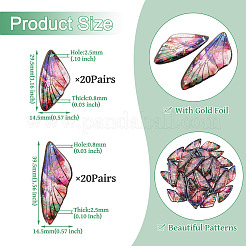 Transparent Resin Wing Pendants Set&nbsp;RESI-TAC0021-01C