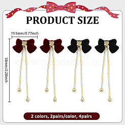 4 Pairs 2 Colors Alloy Stud Earrings&nbsp;EJEW-GO0002-19
