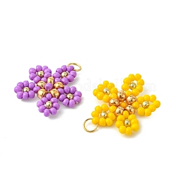 Beaded Flower Charms&nbsp;PALLOY-MZ01347