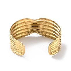 Ion Plating(IP) 304 Stainless Steel Cuff Bangles for Women&nbsp;BJEW-Z078-26G