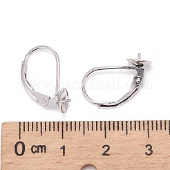 Anti-Tarnish Rhodium Plated 925 Sterling Silver Leverback Earring Findings&nbsp;STER-I017-084I-P