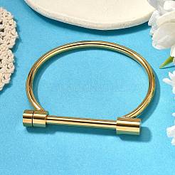 Ion Plating(IP) 304 Stainless Steel Bangles&nbsp;BJEW-P222-14G