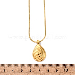304 Stainless Steel Teardrop Pendant Snake Chain Necklaces&nbsp;NJEW-U026-09G