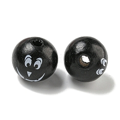 Printed Wood European Beads&nbsp;WOOD-G022-08B-16
