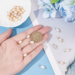 30Pcs 3 Colors Natural Freshwater Pearl Connector Charms&nbsp;PALLOY-AB00059