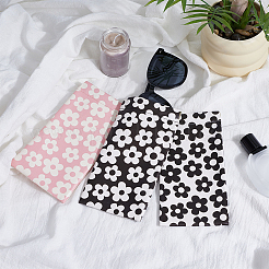 3Pcs 3 Colors Rectangle with Flower Pattern PU Leather Eyelasses Case&nbsp;AJEW-CN0005-64