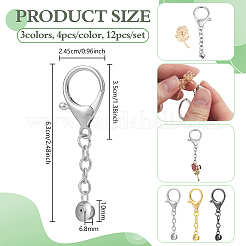 12Pcs 3 Colors Zinc Alloy Lobster Claw Clasps&nbsp;FIND-NB0007-53