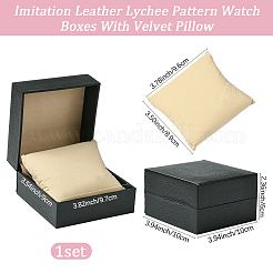 Imitation Leather Lychee Pattern Watch Boxes&nbsp;CON-WH20013-02A