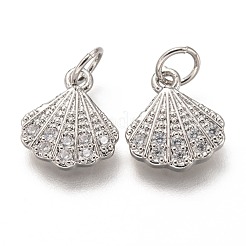 Brass Micro Pave Clear Cubic Zirconia Charms&nbsp;ZIRC-C020-49