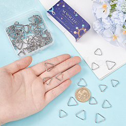 90Pcs 3 Styles 304 Stainless Steel Adjuster Triangle Double Buckles&nbsp;STAS-SC0008-93