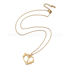 PVD Vacuum Plating 201 Stainless Steel Pendant Necklaces&nbsp;NJEW-R267-02J-G
