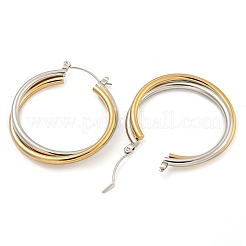 202 Stainless Steel Multi Layered Hoop Earrings&nbsp;EJEW-H003-35GP