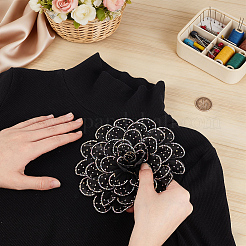 Polyester Flower Brooches&nbsp;JEWB-WH0020-130A