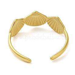 Shell Shape 304 Stainless Steel Open Cuff Rings for Women&nbsp;LS-RJEW-Z043-02D
