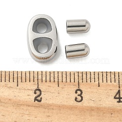 304 Stainless Steel Slider Beads and Cord End Caps&nbsp;STAS-P224-03P