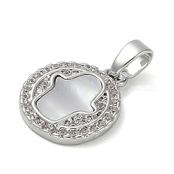 Brass Micro Pave Cubic Zirconia Pendants&nbsp;KK-U045-07P