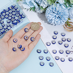Handmade Polymer Clay Rhinestone European Large Hole Beads with Silver Color Plated Brass Cores&nbsp;FPDL-PA0001-02C