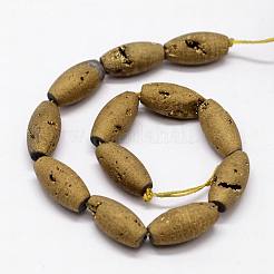 Electroplated Natural Druzy Geode & Dyed Agate Bead Strands&nbsp;G-N0169-002A