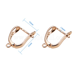 Brass Hoop Earring Findings with Latch Back Closure&nbsp;LS-KK-L148-07
