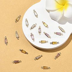SHEGRACE Brass Pave Cubic Zirconia Trapezoid Connector Charms&nbsp;XGRQ2O349-444G